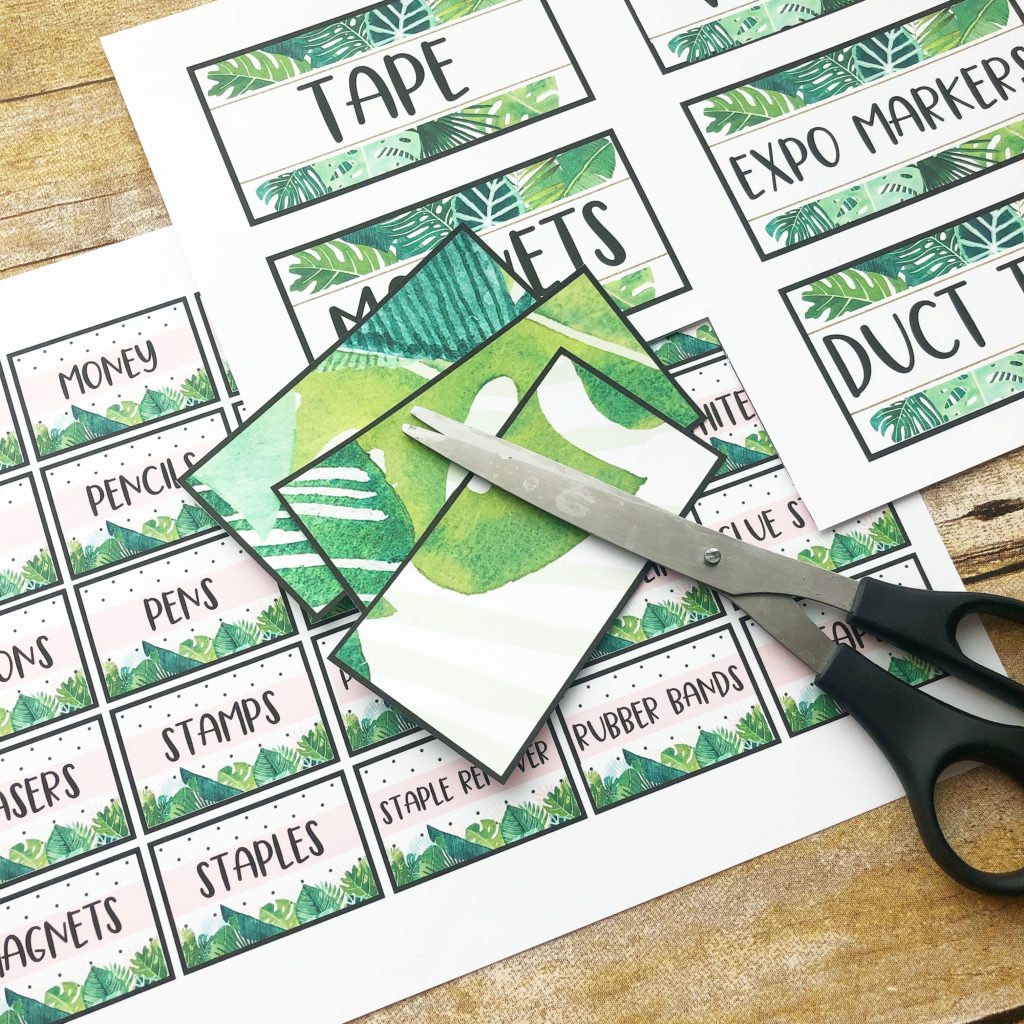 Modern tropical teacher toolbox labels