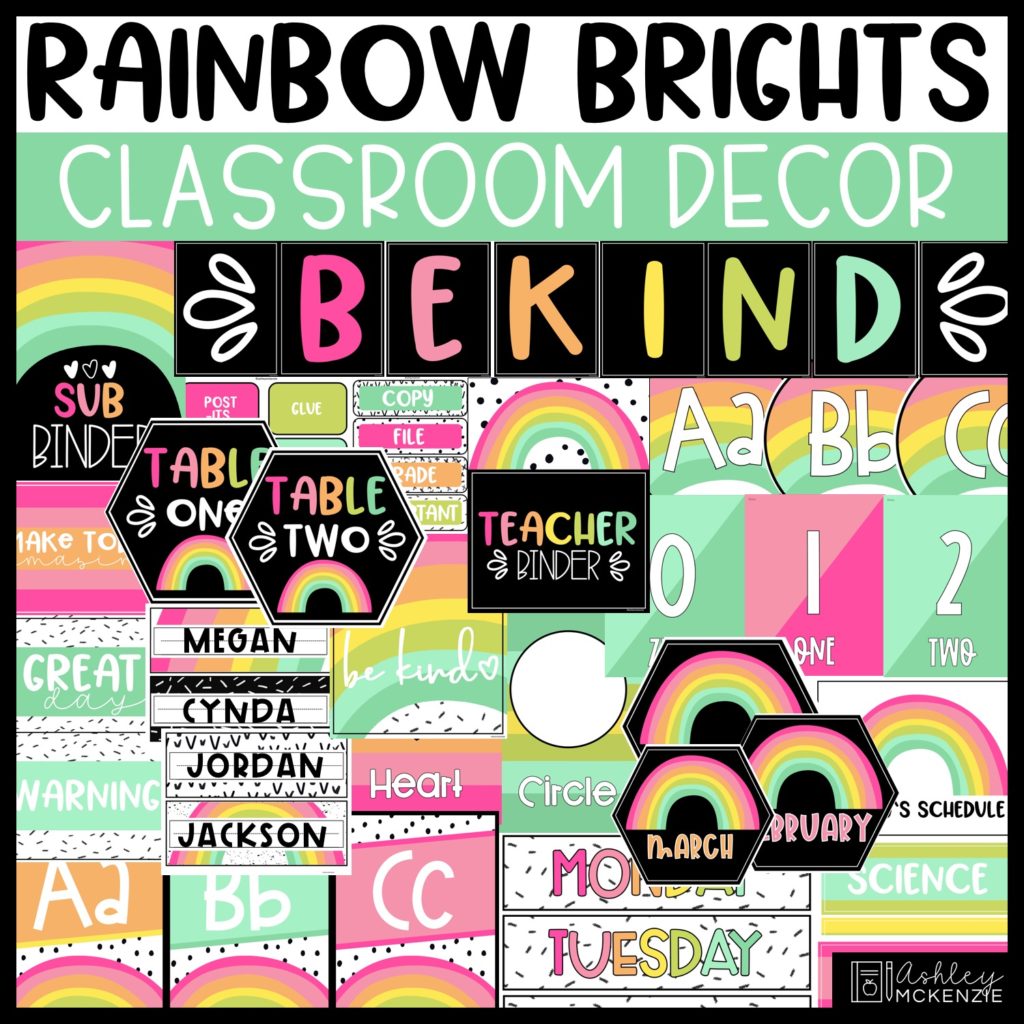 Bright Rainbow Classroom Decor