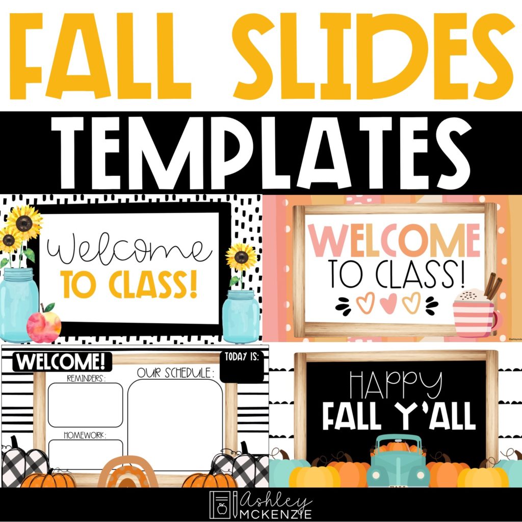 Fall Google Slides Templates with fun autumn designs