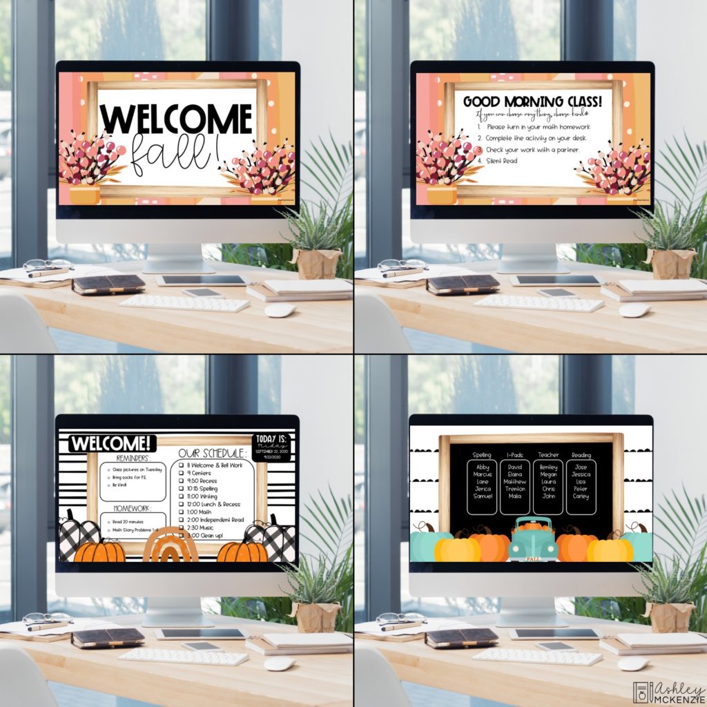 Modern Fall Themed Slides Templates