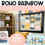 Boho Rainbow Classroom Decor Bundle