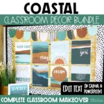 Calm Coastal Classroom Decor Bundle | Modern Ocean Classroom Theme
