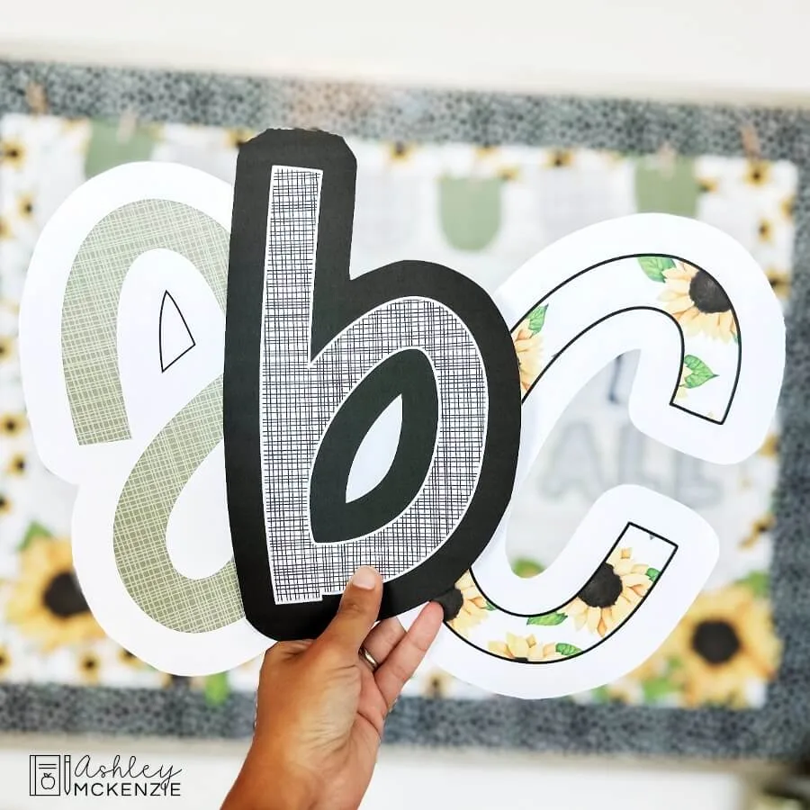 Fall sunflowers bulletin board letters