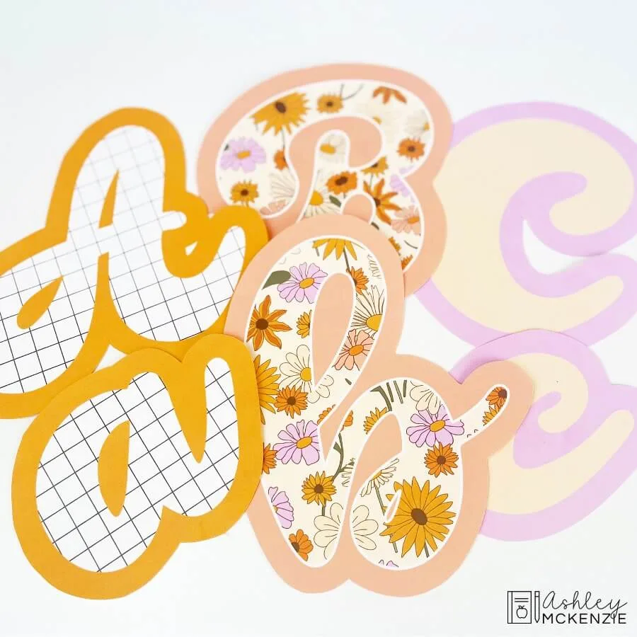 Retro fall bulletin board letters