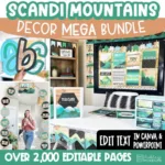 Scandi Mountains Classroom Decor Bundle Calming Classroom Theme