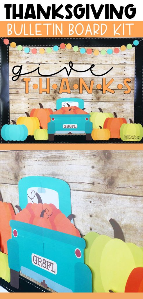 Thanksgiving Blue Truck Theme Bulletin Board Kit