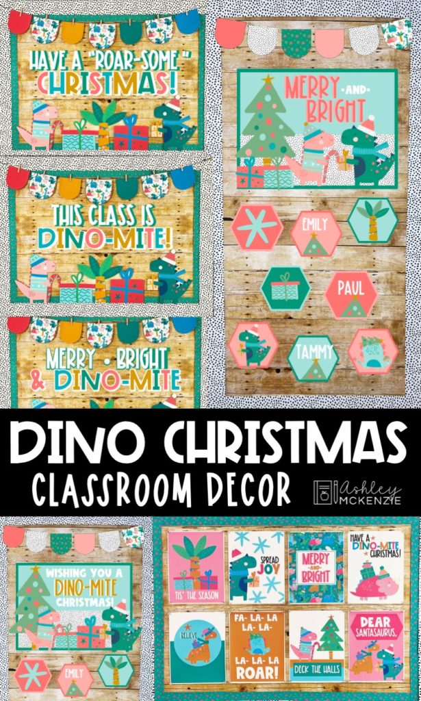 Dino Christmas Classroom Decor Bundle