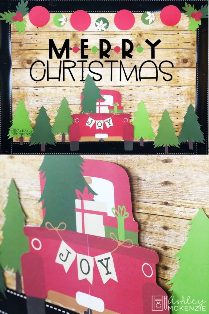 Christmas Tree Little Red Truck Bulletin Board Decor Kit
