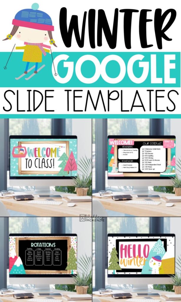 Winter Wonderland Google Slides Templates to use in your classroom for a variety of things