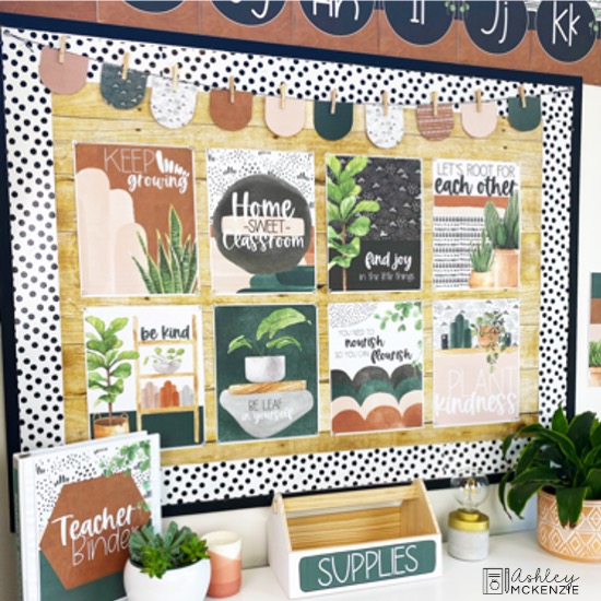 Plant Themed Classroom Decor Bundle to refresh your classroom in the new year, featuring greenery and plants with earthy tones