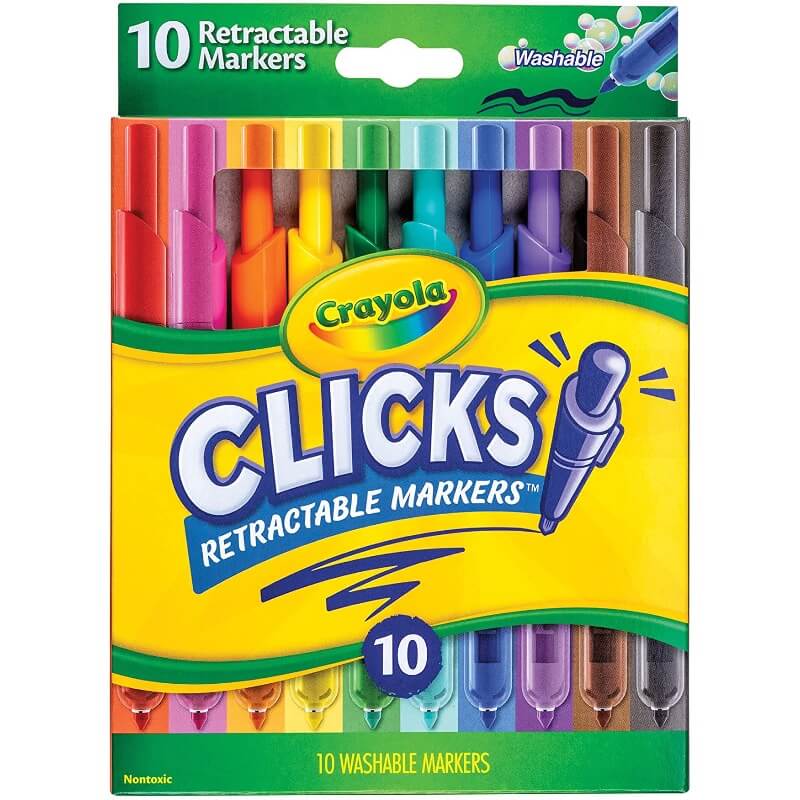 Crayola clickable markers in multiple colors, pack of 10.
