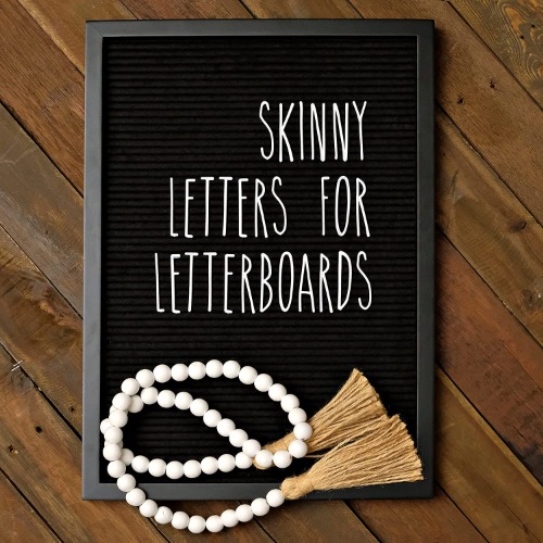 Felt letters for a classroom letter board featuring a skinny letter design in the modern farmhouse style.