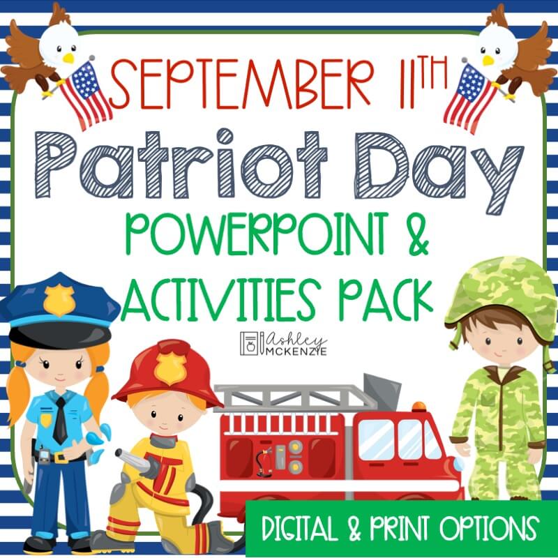 Teaching about September 11th and Patriot Day with a PowerPoint lesson and activities pack