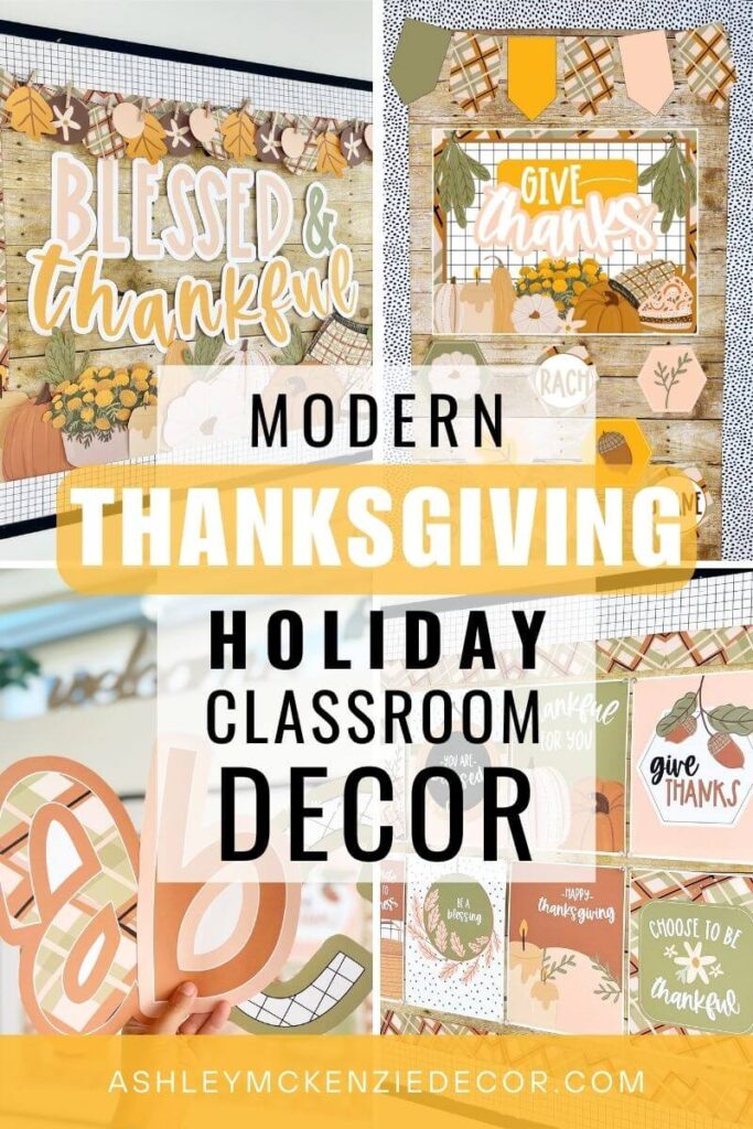 Modern Thanksgiving classroom decor theme