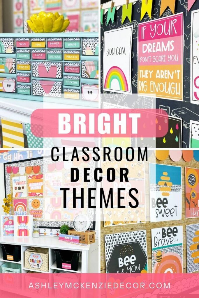 Bright classroom decor themes for a cheerful vibe! This post has multiple decor theme ideas that will re-energize your classroom with color and fun!