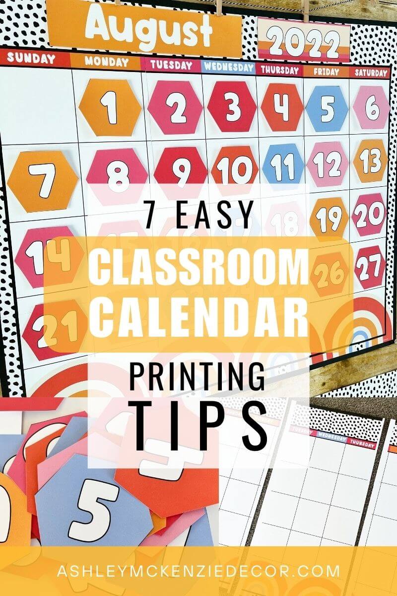 7 Easy Classroom Calendar Printing Tips to print your calendar from home and assemble on your own