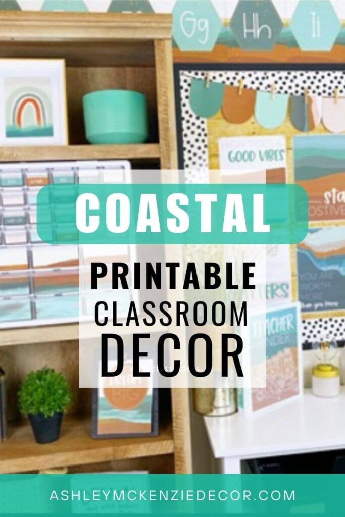 Coastal Classroom Decor Ideas featuring a calming, tranquil color scheme and serene designs