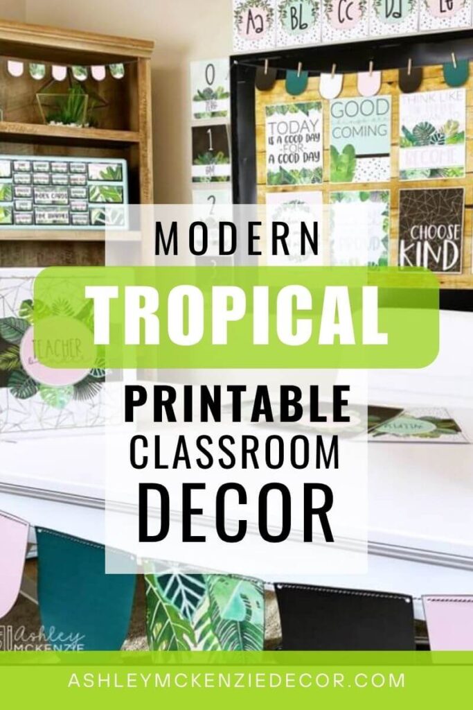Modern Tropical Classroom Decor Theme