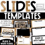 Floral Black and White Google Slides and PowerPoint Templates