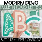 Modern Dinosaur Classroom Theme Bulletin Board Letters A-Z, Punctuation, and Numbers