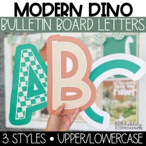 Modern dinosaur themed bulletin board letters