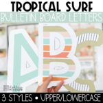 Tropical Surf A-Z Bulletin Board Letters, Punctuation, and Numbers