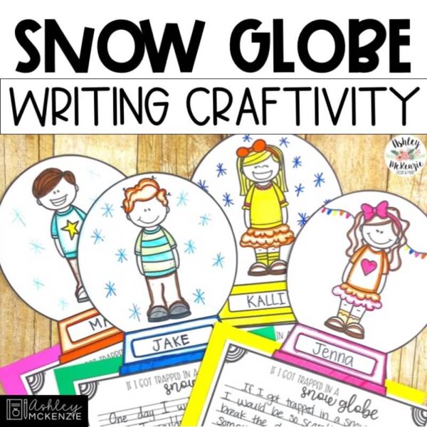 Winter snow globe writing activity