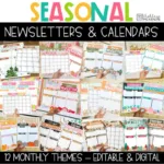 Editable Seasonal Newsletter Templates & Calendar Bundle | compatible with Canva and Google Slides ™