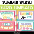 Summer slides templates with a bright, pool party themed design