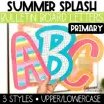 Summer Bulletin Board Letters, A-Z Primary Font, Punctuation, and Numbers | Summer Splash Theme