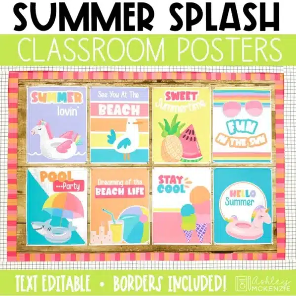 Summer Splash End of Year Classroom Posters