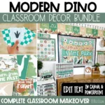 Modern Dinosaur Classroom Theme | Editable Classroom Decor Bundle