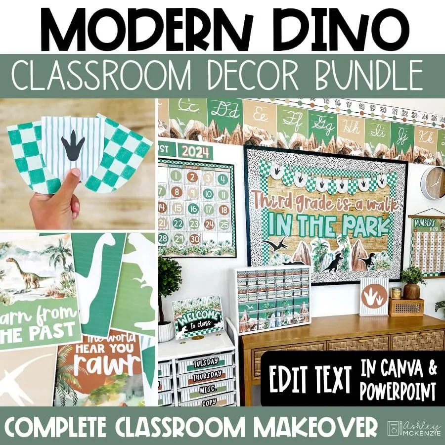 Modern Dinosaur classroom decor theme