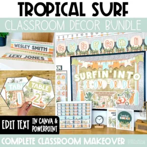 Tropical classroom decor bundle for calm classroom themes