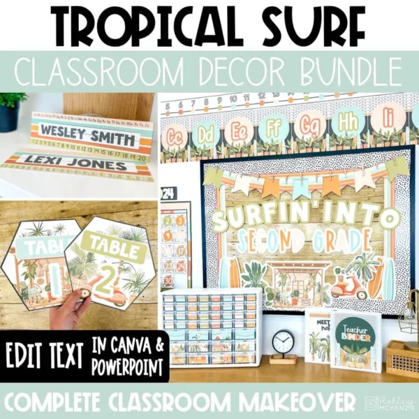 tropical-surf-classroom-decor-bundle-Slide1 Tropical classroom decor bundle for calm classroom themes