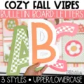 Cozy fall bulletin board letters featuring checkered prints and warm colors for classroom displays