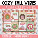 Fall Classroom Posters | Cozy Fall Vibes Classroom Decor Theme - Editable!