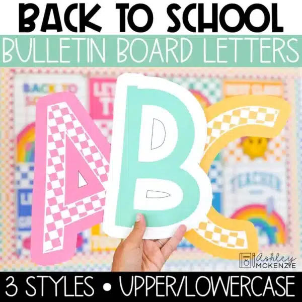 Back to School Bulletin Board Letters, A-Z, Punctuation, and Numbers | BTS Smiles Theme