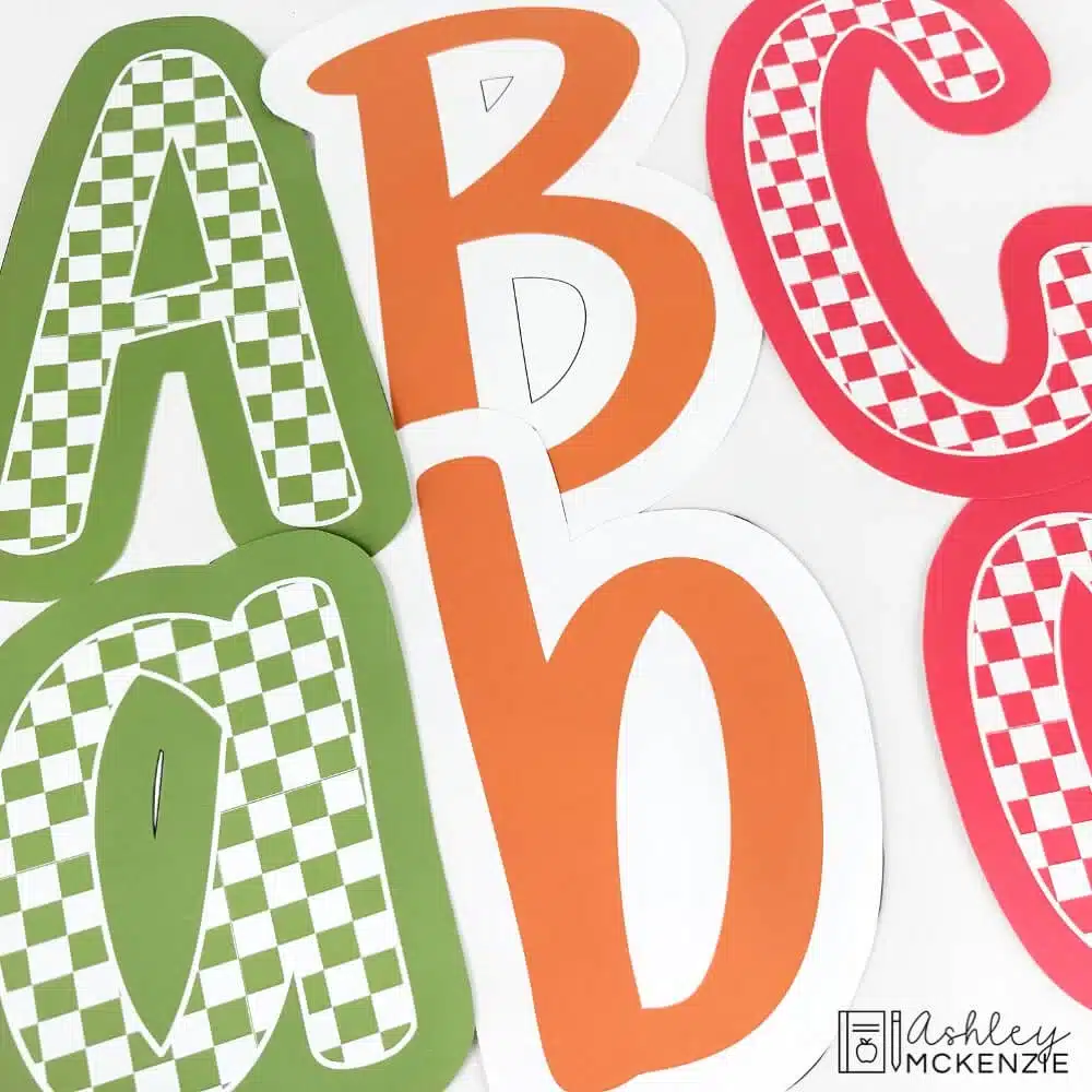 Bulletin board letters in a primary friendly font are shown