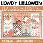Western Halloween Classroom Posters | Howdy Halloween Classroom Decor Theme - Editable!