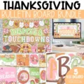 Thanksgiving Bulletin Board Kits featuring a football theme