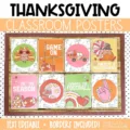 Football themed Thanksgiving classroom posters