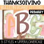 Football Thanksgiving Bulletin Board Letters, A-Z Primary Font, Punctuation, and Numbers | Turkeys and Touchdowns Theme