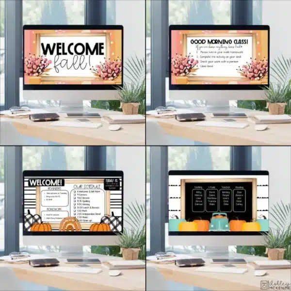 fall-slides-templates-Slide5 Multiple fall slides templates are shown with examples of how to use them in the classroom