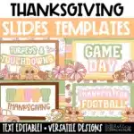 Football and Thanksgiving Google Slides Templates | compatible with PowerPoint | Turkeys and Touchdowns Theme