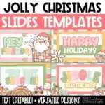 Holly Jolly Christmas Slide Templates compatible with Google Slides and PowerPoint