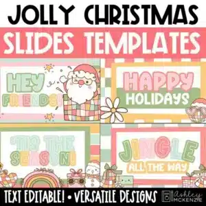 Christmas slide templates for classroom morning slides, schedules, and more