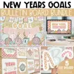New Year Bulletin Board Bundle, New Year Posters, Printable Bulletin Board Letters, and Google Slides Templates | New Year Goals Theme