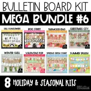 Bulletin Board Kits Bundle #6, Seasonal Classroom Decor for the Whole Year, Easy and Modern Holiday Classroom Decorations