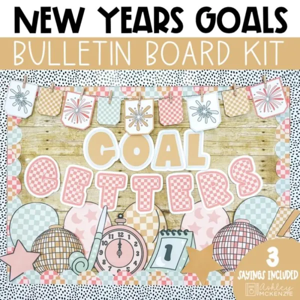 New Year bulletin board kit for New Year Goals